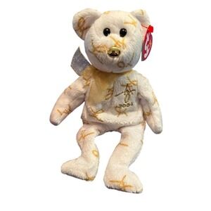 TY Beanie Baby 2004‎ Signature Bear White Plush with Tags 8"